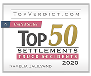 TopVerdict.com | United States top 50 Settlements Truck Accidents 2020 | Kamelia Jalilvand