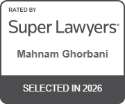 Rated by Super Lawyers, Mahnam Ghorbani, Selected in 2026